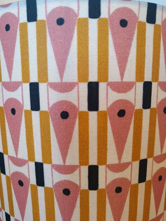 Image 1 of Whiskey carafe lamp and abstract lampshade