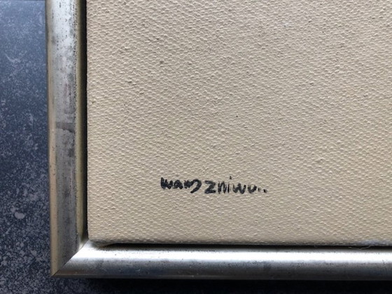 Image 1 of Wang Zhi Wu painting on canvas incl. frame