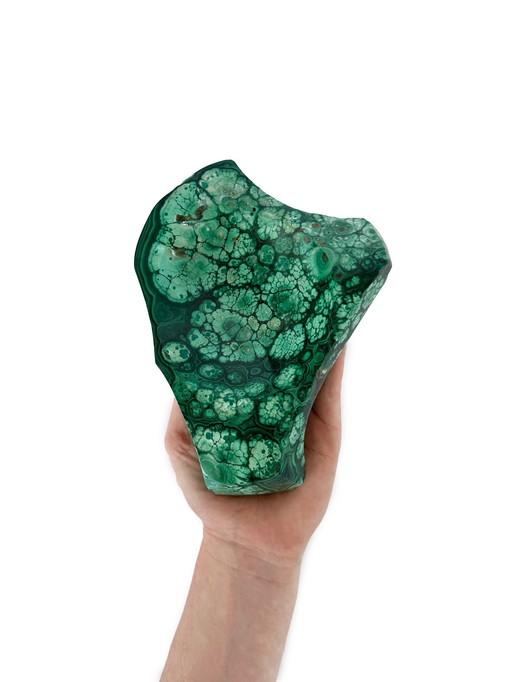 African Malachite Bowl, Congo, 20th Century