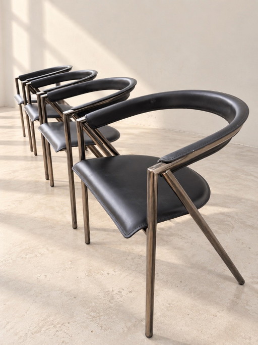 Lot de 4 chaises de salle à manger Arrben Italy Georgia – design postmoderne