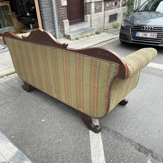 Antieke Charles X Stijl Gondelbank, 19e Eeuw – Bankstel, Wood, Textile (photo 4 of 14)