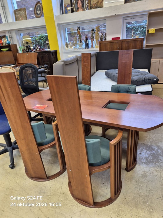 Riproduzione del marchio di punta Franck Lloyd wright webb, Set da pranzo, Tessile, Legno, Blu (foto 5 di 5)