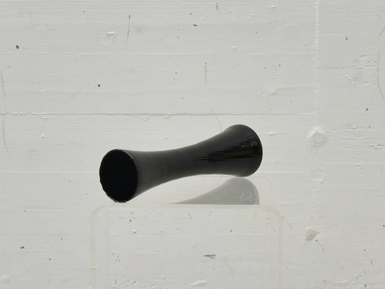 Image 1 of Black mid-century design glass vase