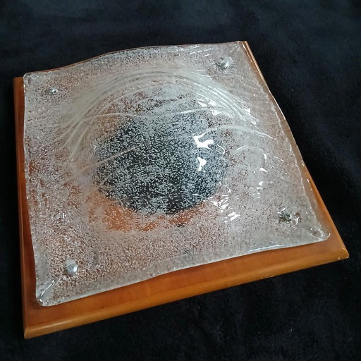 Partager plafonnier plaque de verre - Mazzega, Murano