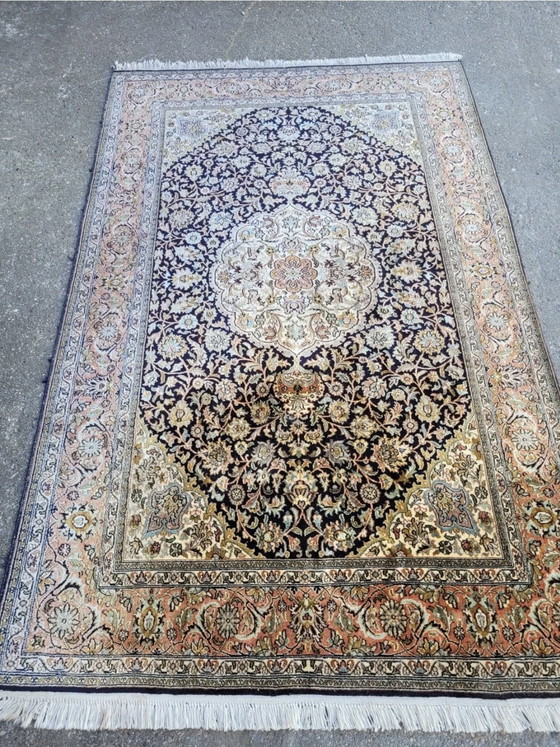 Image 1 of Noble tapis d'Orient noué à la main, pièce unique pich en 100 % soie | soie du Cachemire | 194 x 125 cm
