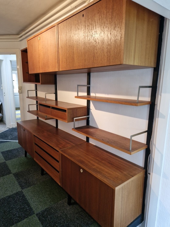 Vintage Wall System / Wall cabinet Simplalux 70s – Metal, Wood (photo 9 of 12)