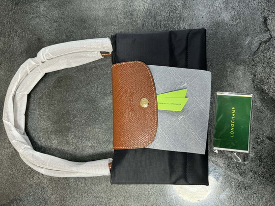 Image 1 of Authentic Longchamp Le Pliage Large Tote Bag Black Brown Nylon Leather