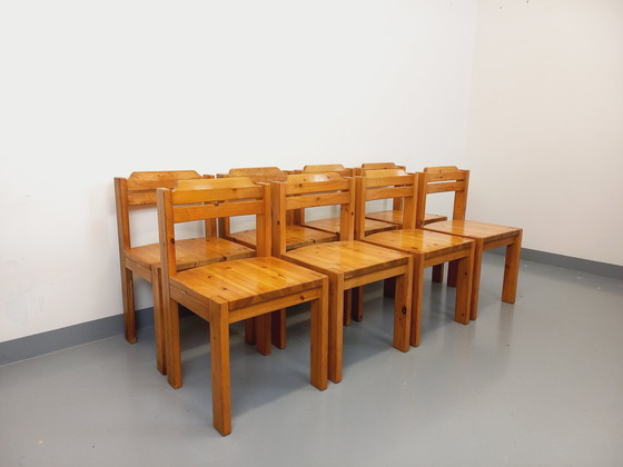 Image 1 of Set di 8 sedie scandinave vintage di Ilmari Tapiovaara per Asko in pino degli anni &#39;70
