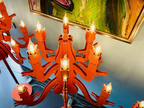 Vintage Dutch Amsterdam Baroque Floor lights 146 Cm – Brand van Egmond, Glass, polished steel (photo 6 of 15)