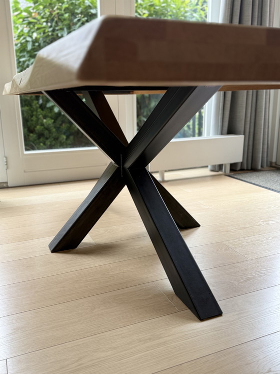 Prachtige Gardo Boomstamtafel 240 Cm + 6 Luxe Contiro Stoelen – Als Nieuw! – Eetkamerset, Wood (photo 10 of 15)