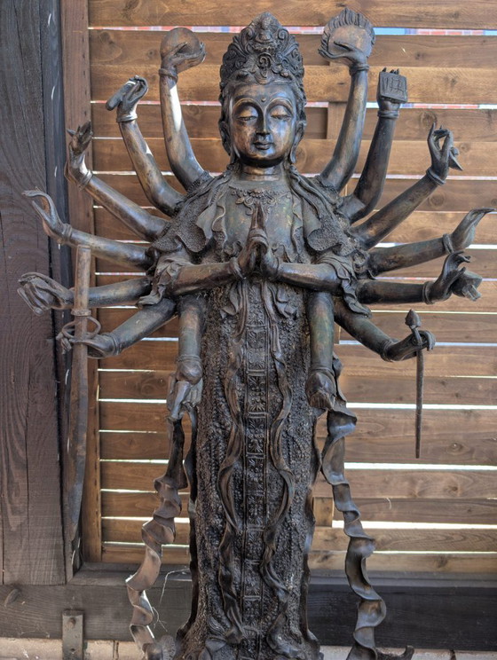 Image 1 of Large Bronze Statue of the Thousand-Armed Guanyin (Avalokiteshvara) – 114 cm