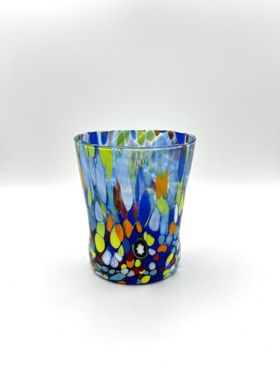 Ensemble de 6 verres vénitiens en verre soufflé avec effet Murano Murrine fusionné dans le verre, fabriqués à (photo 7 of 8)