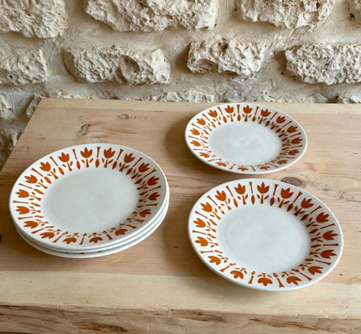 Lot of 4 dessert plates Digoin Sarreguemines