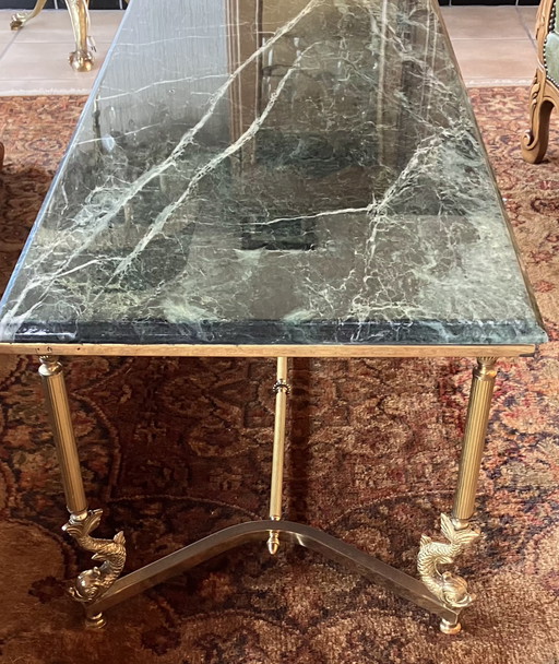 Vintage Verdi Alpi marble/brass coffee table '70