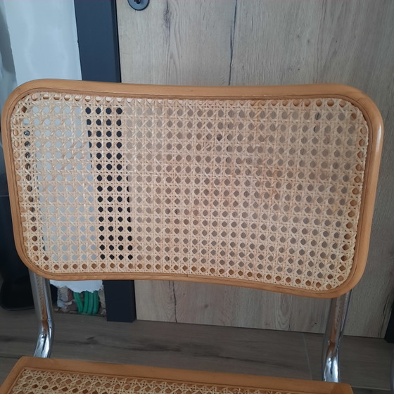 2 Marcel Breuer Stoelen – Eetkamerstoelen, Metal, Rattan (photo 5 of 6)