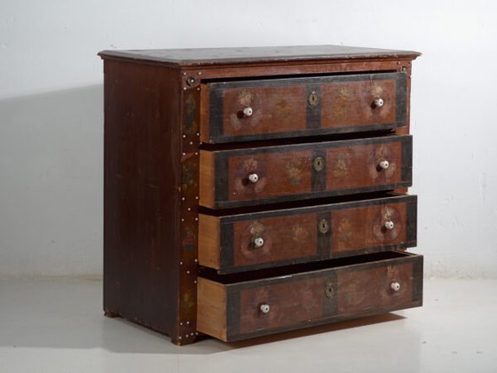 Cassettiera popolare antica dipinta – Austria, circa 1900 – Cassettiere, Porcelain, Wood (photo 22 of 40)