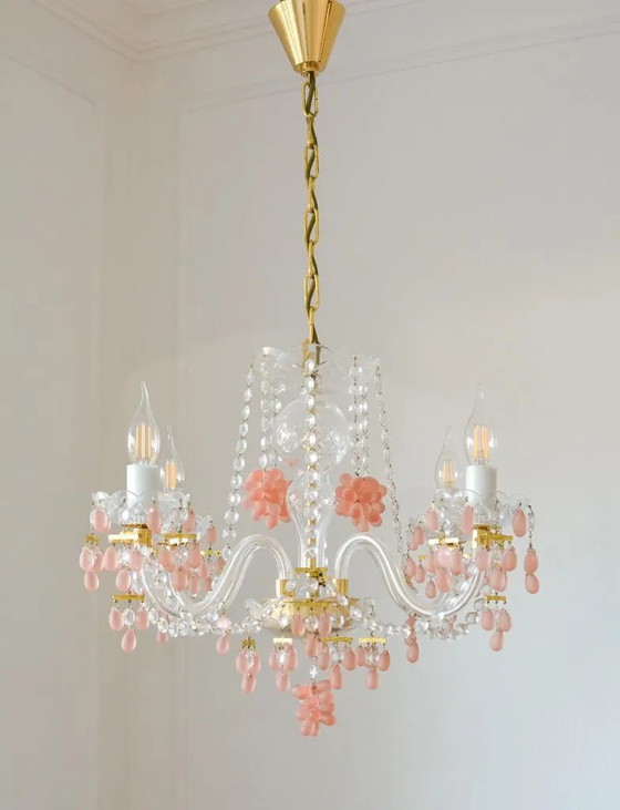 Lampadario Václav Hanus a grappolo in cristallo di Boemia, Cecoslovacchia, anni '70 – Hollywood Regency (photo 8 of 8)