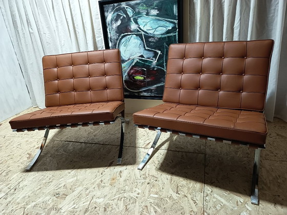 Image 1 of Sillones KNOLL Studio Barcelona (NUEVA Serie 2026) en piel natural (color coñac)