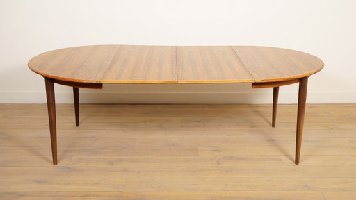 Vintage ronde eettafel | Palissander | Uitschuifbaar