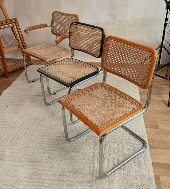 Sedia Cesca B32 Nera di Marcel Breuer, Italia – Sedie da pranzo, Rattan, Wood, Vintage (photo 13 of 15)