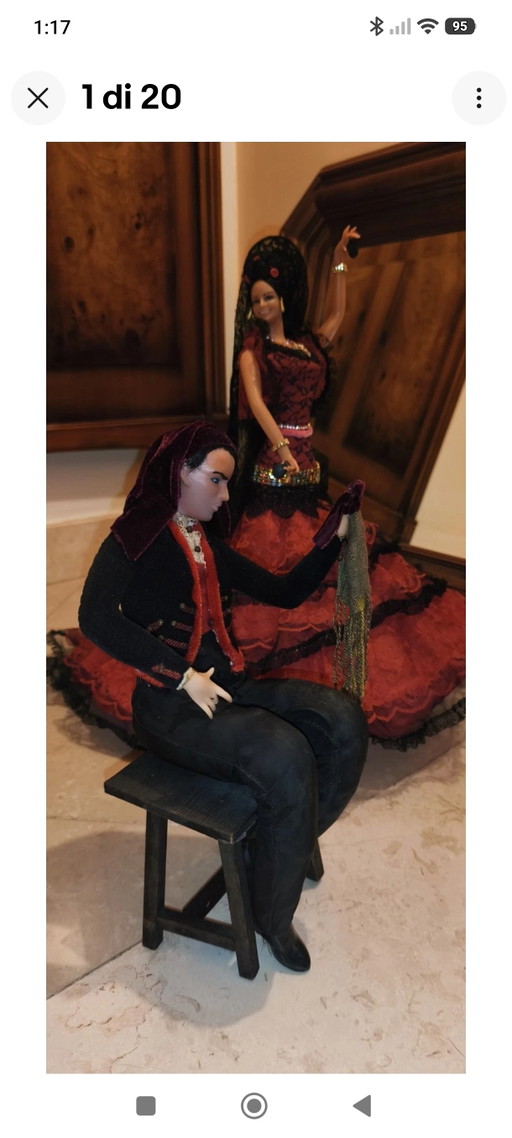 Pareja de bailarines de flamenco de 48 cm, estilo vintage español, de Marin Chiclana – decoratieve objecten (photo 2 of 15)