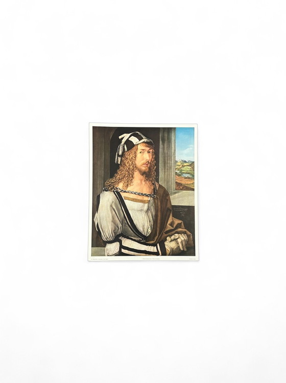Image 1 of Albrecht Dürer zelfportret 26 jarige leeftijd copy lithography uit 1962 printed by Kunstkreis Luzern Switzerland 