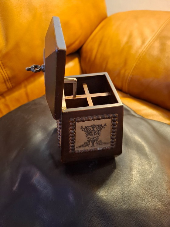 Image 1 of Mid-Century Italian Mechanical Cigarette Box / Humidor – 800 Solid Silver & Wood, Firenze c. 1950