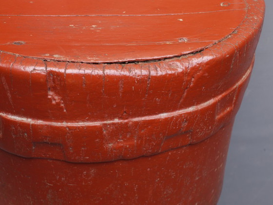 Image 1 of Antieke Scandinavische houten Kubbestol stoel