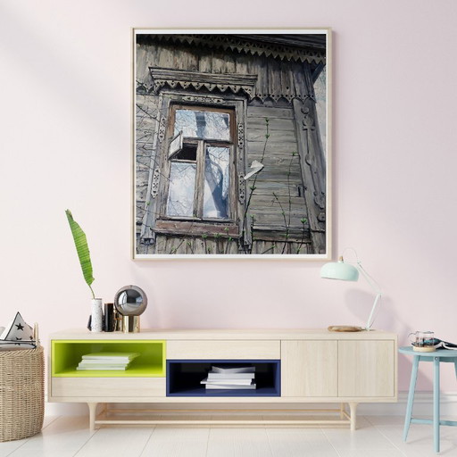 Original Oil Painting Contemporary Art Symbolism Window – schilderijen tekeningen, Canvas (photo 2 of 7)
