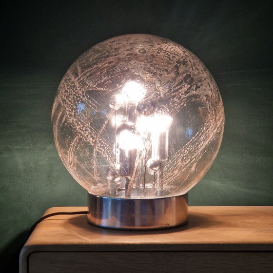 Image 1 of Lampe de table vintage Doria Leuchten « Big Ball » – Design de l'ère spatiale (années 1970, Allemagne)