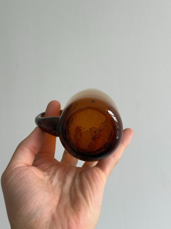 Image 1 of 4 tazze in vetro ambrato soffiato a mano
