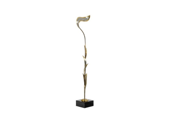 Image 1 of Maison Honoré. Lampadaire en laiton doré. Circa 1970.