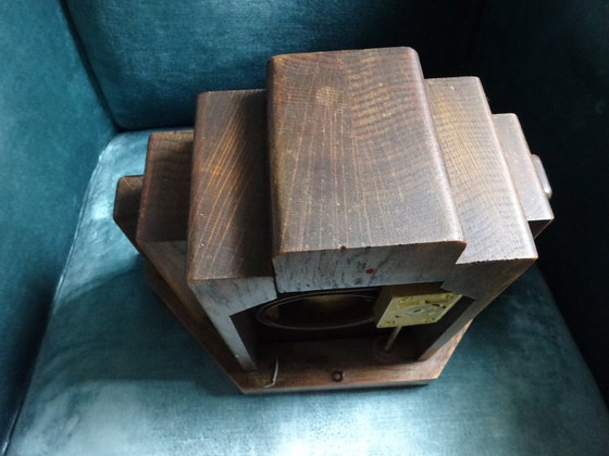 Orologio trapezoidale Art Deco Wurttenberg JungHans, Wurttemberg Junghans, Legno, Ottone, Marrone (foto 12 di 12)