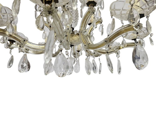 Kronleuchter – 12-armig – Venezianisch – Kristallglas – Italienisch – 1950er Jahre