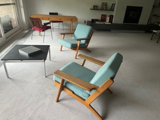 2x Fauteuils Ge290 Van Hans Wegner