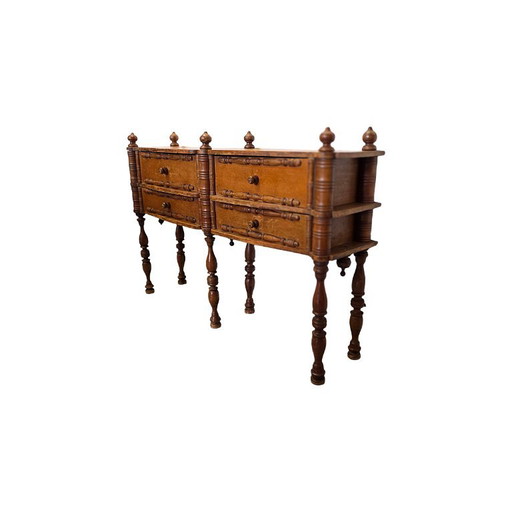 Oude Franse Wandmeubeltje Met Laden, 1e Helft 1900 – wandkast, Wood (photo 2 of 6)