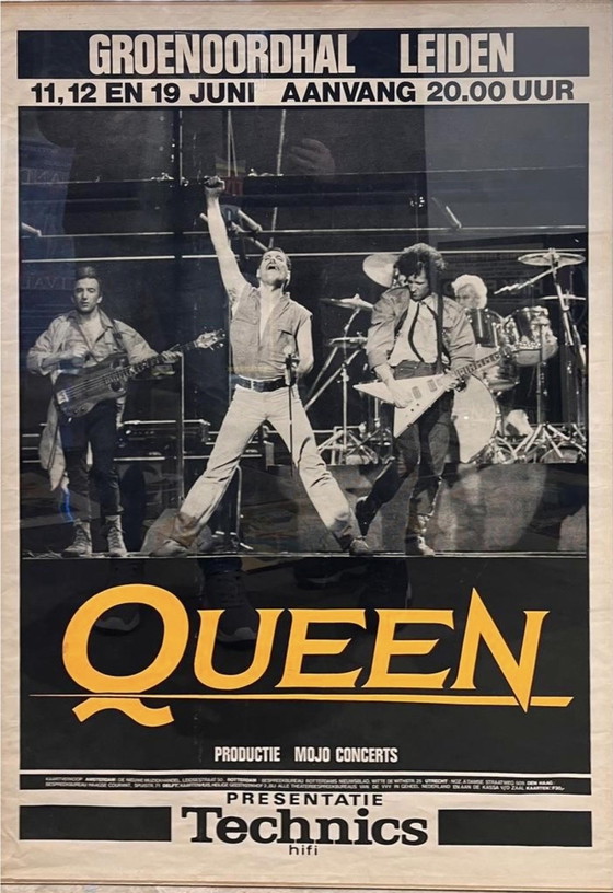 Image 1 of Zeldzame Queen Poster/Affiche 1982 (Hot Space Tour) Leiden - Technics