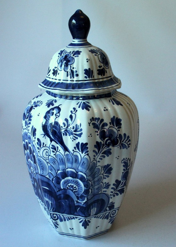 Image 1 of Large Delft vase with lid