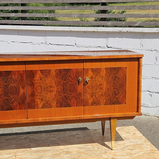 Image 1 of French MID-CENTURY MODERN Sideboard-Luxurious Macassar 60s Buffet-60s