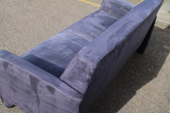 Set of 2 Montel Sofas, Dark Blue Suede – 3-5 seaters, Other (photo 6 of 7)