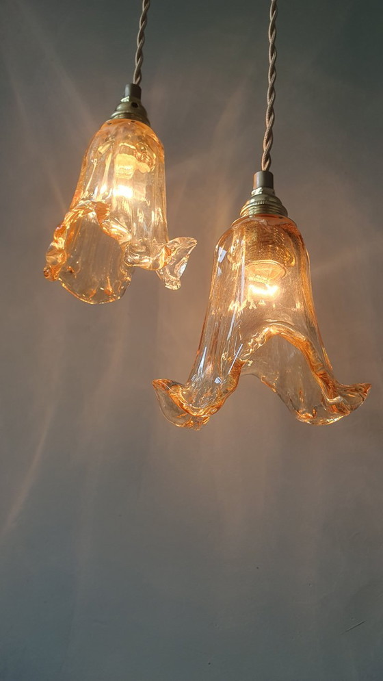 Image 1 of Ensemble de 2 suspensions vintage de Murano - Italie - Milieu du XXe siècle