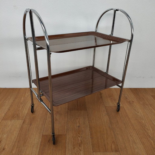 Vintage barcart drankkar trolley butlerwagen serveerwagen. Inklapbaar