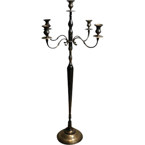 Vintage candelabra on foot in silver plated bronze