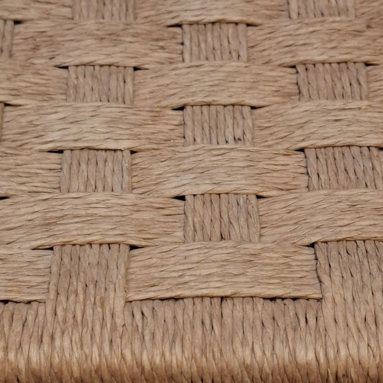 Wooden Stool or Footstool with Woven Seat, Footstools & poufs, Wicker, Beige (photo 9 of 9)