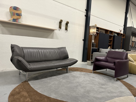 Image 1 of Canapé 3 places Leolux Tango en cuir gris