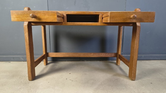 Image 1 of Vintage oak vanity table or desk by Depuydt Belgium, 1960s