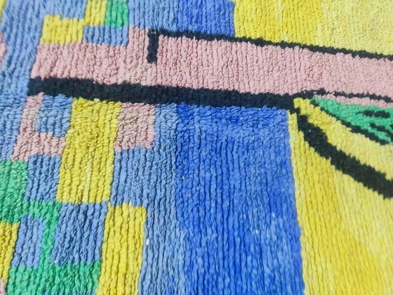 Image 1 of Alfombra tejida a mano de pura lana con coloridos diseños, 150/250 cm.