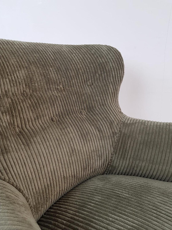 Fauteuil vintage Artifort Theo Ruth vert, récemment retapissé en velours côtelé – Wood, Textile (photo 6 of 7)