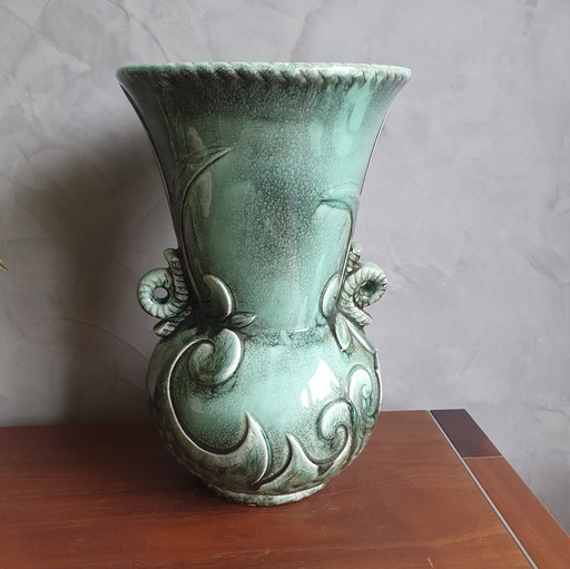 Vintage mintgrün Jasba Deutschland Vase aus den 1960er Jahren