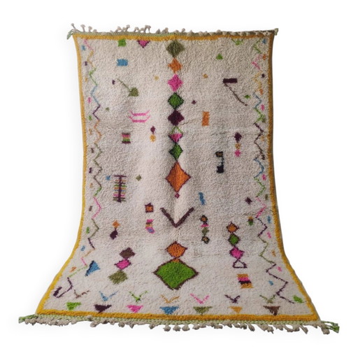 Multicolored Beni Ouarain Rug, Abstract and Playful Design - Handmade 3x2M